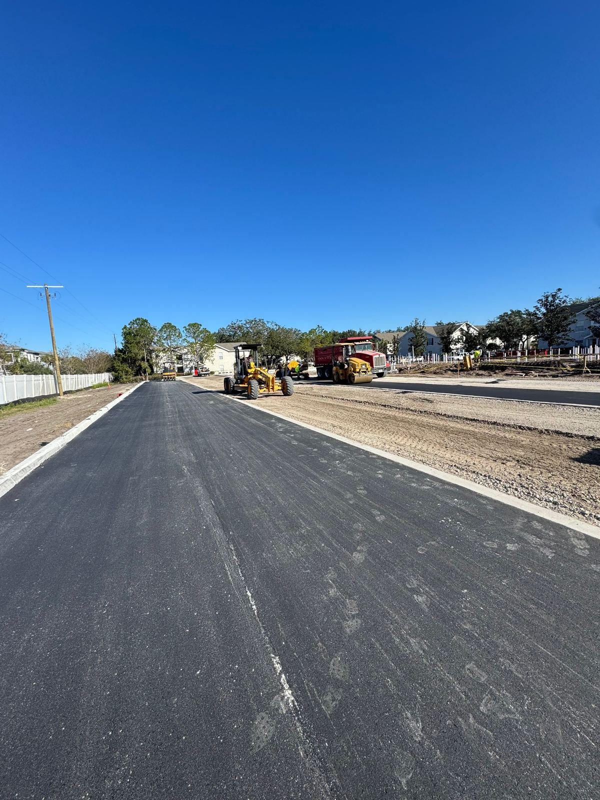 Freshly laid asphalt roadway in Tampa, Florida